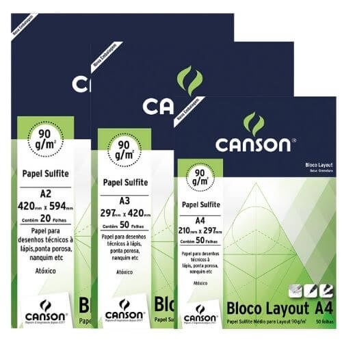 Bloco Técnico Layout 90g 50 Folhas CANSON em Oferta na Shopee