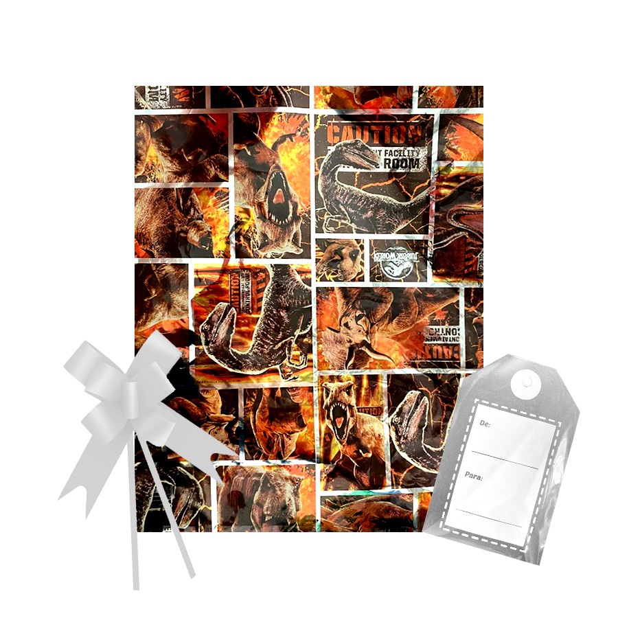 Kit Para Saco Presentes Festa Jurassic World 25x37cm 01 Unidade Cromus em Oferta na Shopee