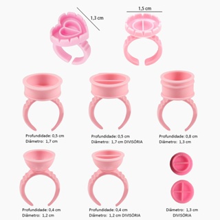 100un Anel Batoque Descartável Cola Micropigmentação Henna em Oferta na Shopee