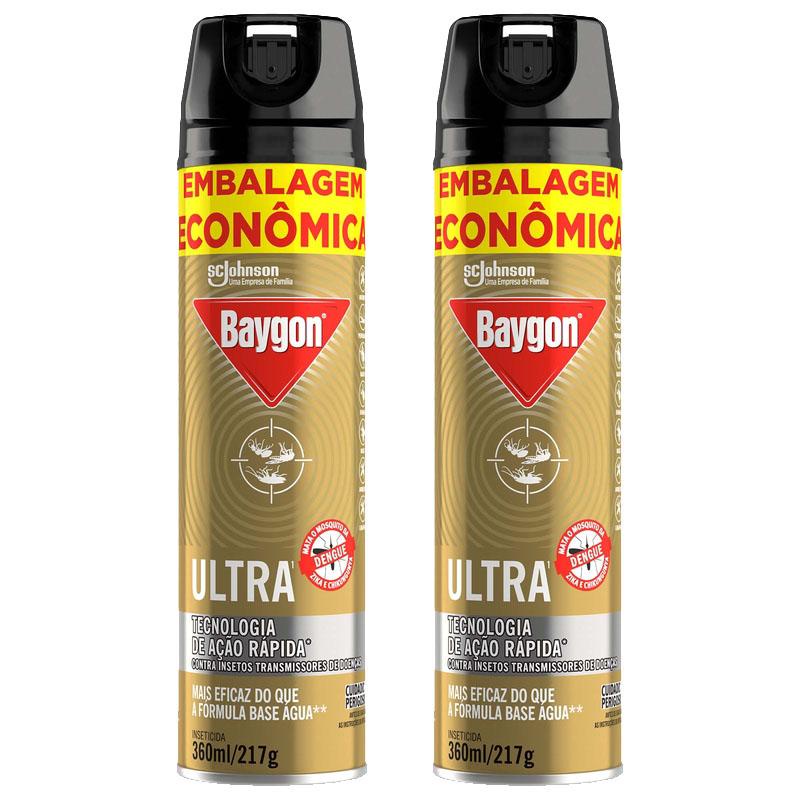 Kit 2 Inseticidas Aerossol Baygon Ultra 360ml - Home & Living