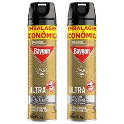 Kit 2 Inseticidas Aerossol Baygon Ultra 360ml