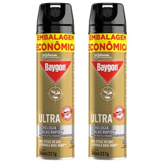 Kit 2 Inseticidas Aerossol Baygon Ultra 360ml