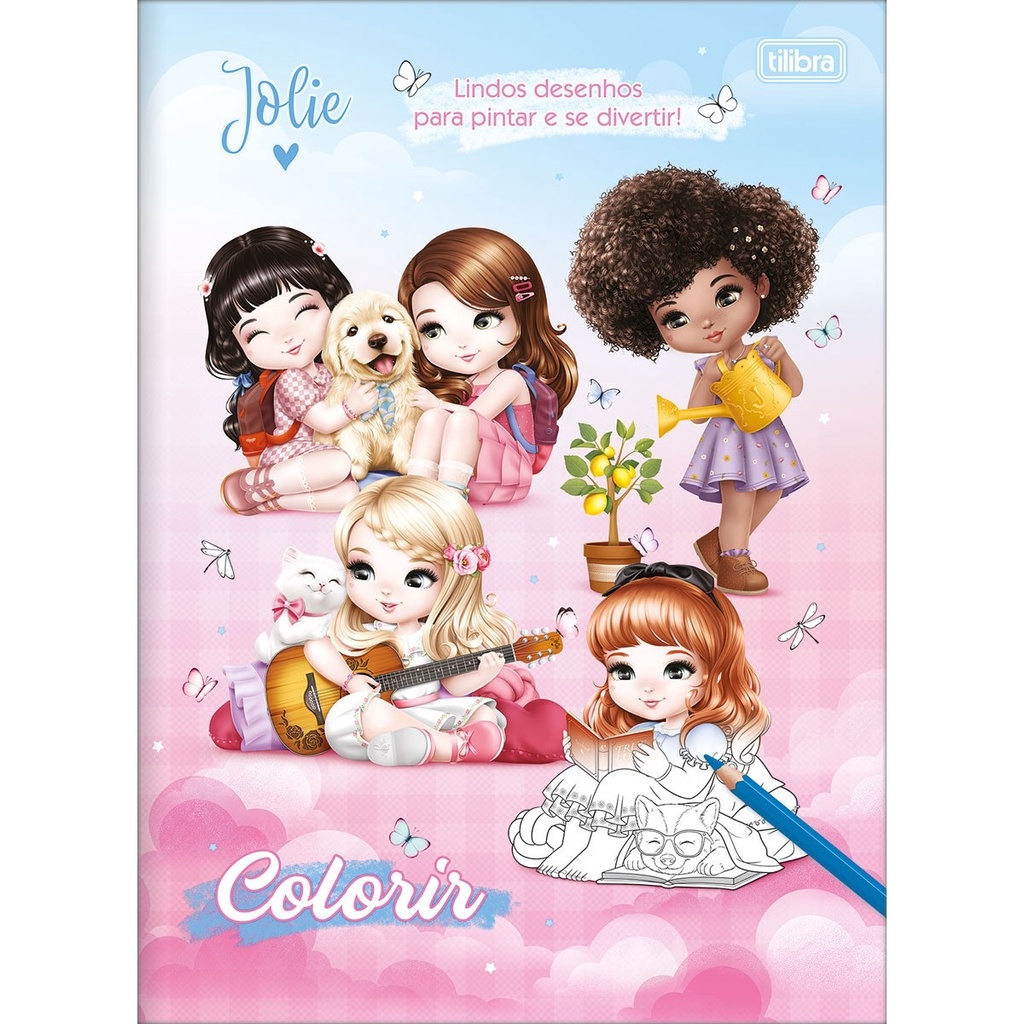 Livro Álbum de Colorir Pintar  Infantil Personagem Jolie 8 Folhas - Tilibra | Pintura | Desenhos | Criatividade