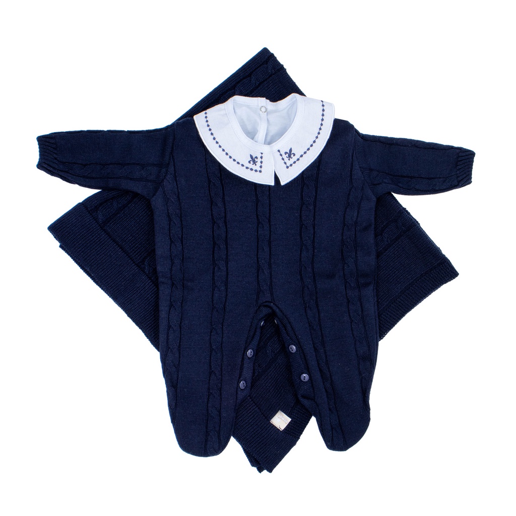 Kit Maternidade Trança Marinho e Body Gola Bordada DU em Oferta na Shopee