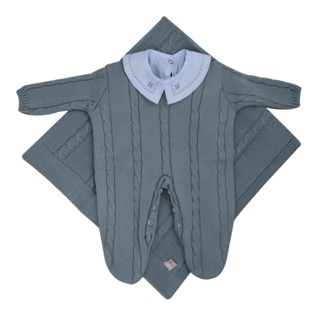 Kit Maternidade Trança Cinza e Body Gola Bordada DU em Oferta na Shopee