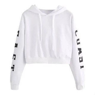 Blusa Moletom Cropped Feminino East Coast Moda Capuz Tumblr em algodão