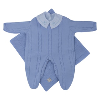 Kit Maternidade Trança  Azul Claro e Body Gola Bordada DU em Oferta na Shopee