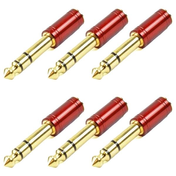 Kit 6 Unidades Plug Adaptador P2 / P10 Vermelho Santo Angelo em Oferta na Shopee
