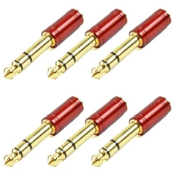 Kit 6 Unidades Plug Adaptador P2 / P10 Vermelho Santo Angelo