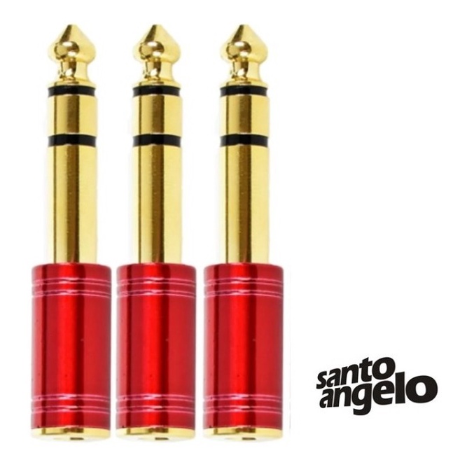 03 Plug Adaptador P2/ P10 Estereo Conector Fone Santo Angelo
