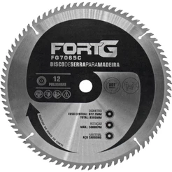 Disco de Serra para Madeira em Aço Carbono 12 Polegadas 305x22,323mm 80T FORTG