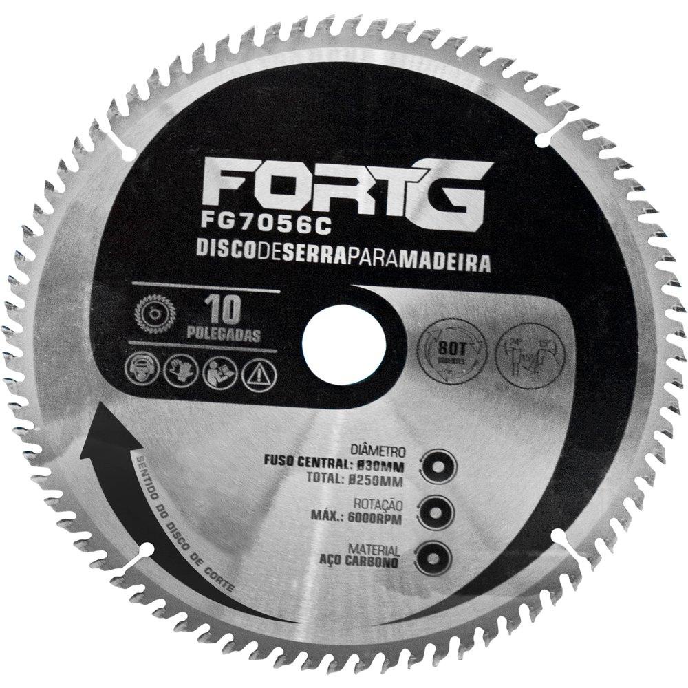 Disco de Serra para Madeira em Aço Carbono 10 Pol. 250x30mm - Home & Living