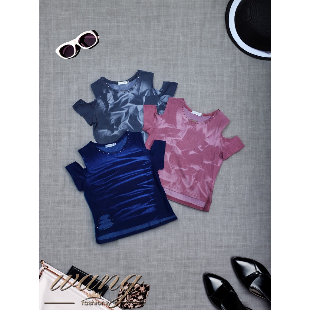 Kit 3 peças blusa de alça liso tecido jeans retrô importado