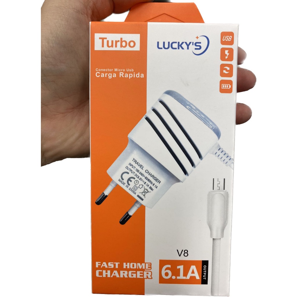 Carregador Celular V8 E Type C Android Inteligent 6.1a Micro 1.2 Metros Usb Rápido em Oferta na Shopee