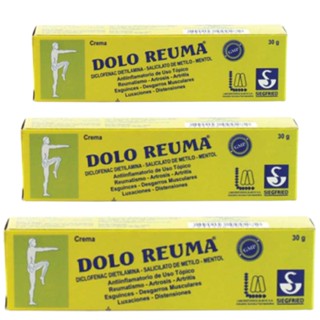 3 Pomada Original Dolo Reuma 30g - Reumatismo E Dor Muscular