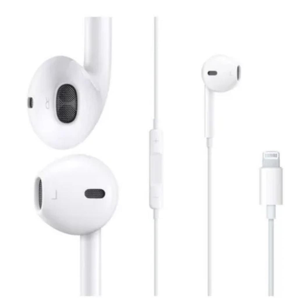 Fone Lightning iPhone Com Microfone Controle Volume Chamadas Áudio Claro Uso Diário