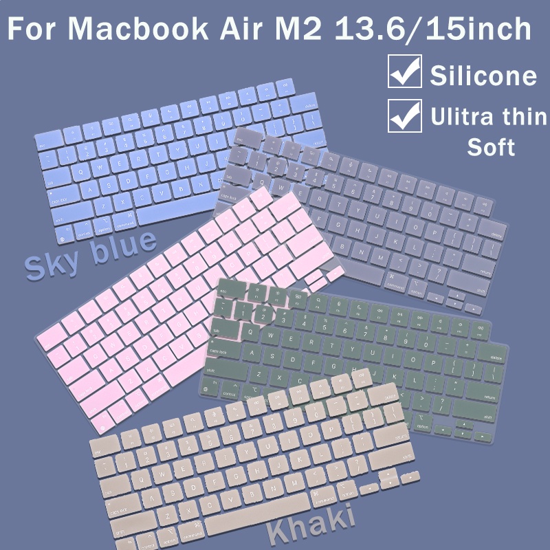 Capa De Teclado De Silicone Ultra Fina Para macbook Air M2 A2941 A2681 2020 M1 A2337 Pro13 14 15 16 Polegadas A2338