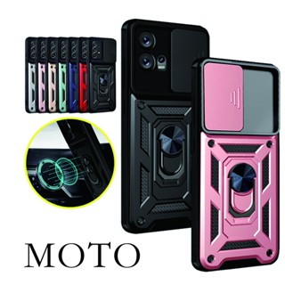 Capa Da Caixa Do Cartão Blindado Motorola Moto G200 G100 G73 G72 G71 G62 G60S EdgeS 5G 4G Porta-Anel Deslizante À Prova De Choque