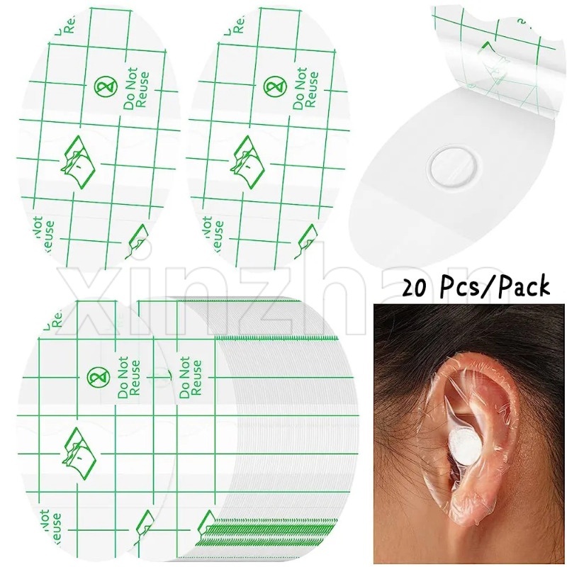 20 Pcs Protetores Auriculares À Prova D'água Para Nadar E Banho/Capa Protetora Descartável D'água As Orelhas/Ferramentas O Cuidado Dos Pés/Adesivos Autoadesivos Calçados Respiráveis