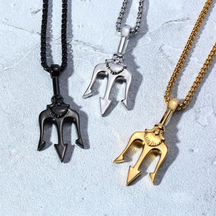 Requintado Retro Criativo Poseidon Trident Pendant Colares De Pingentes De Festa Diária Para Homens Presentes De Acessórios De Rock em Oferta na Shopee