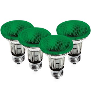 Kit 4 Lampadas Halogena Par20 50W 220V E27 Verde Ourolux