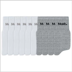 Kit Meia Cano Curto Mash 10 Pares Algodão Esportiva