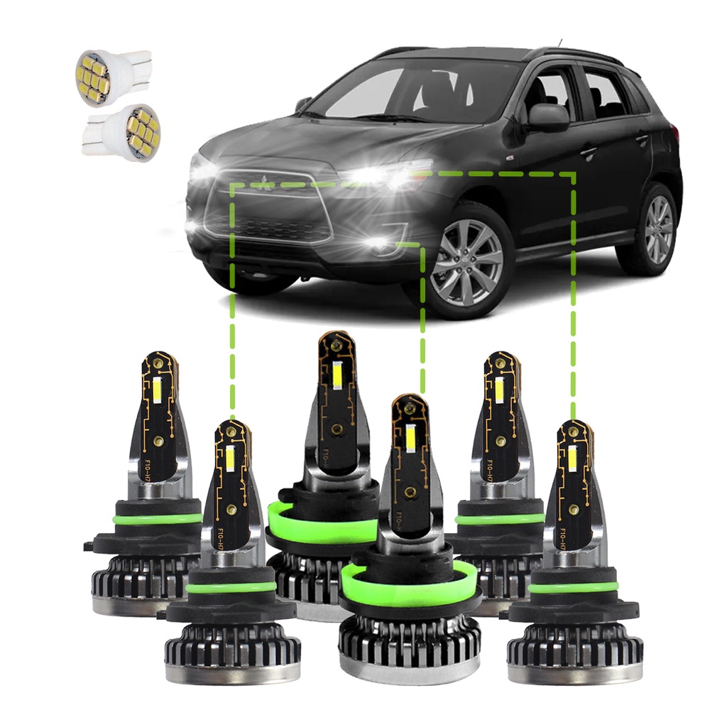 Kit Ultra Nano Led R8 Mitsubishi Outlander 2010/2013 30000Lm em Oferta na Shopee
