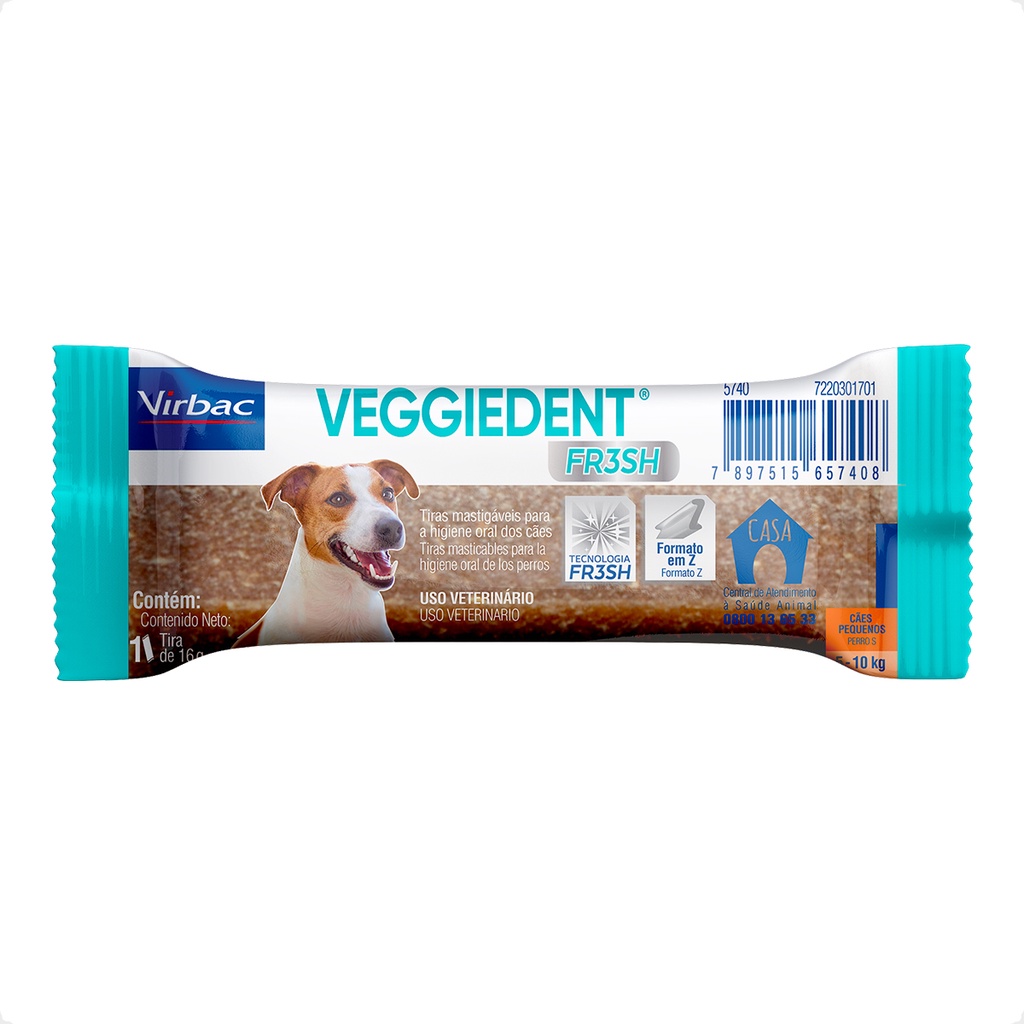 Veggiedent FRESH Virbac para Cães 5 a 10 Kg  - 1 Tira - Pets