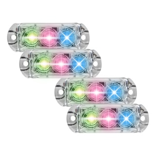Kit 4 Farol RGB AJK 3 Leds 6W em Oferta na Shopee