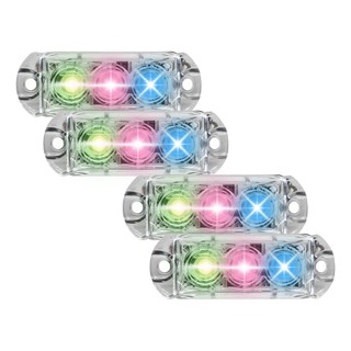 Kit 4 Farol RGB AJK 3 Leds 6W em Oferta na Shopee