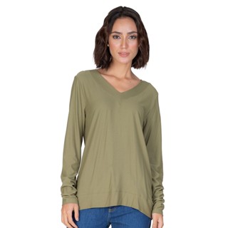 Blusa Feminina Manga Longa Infinita Cor Verde