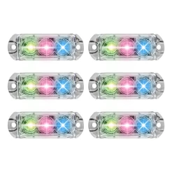 Kit 6 Farol RGB AJK 3 Leds 6W