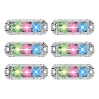 Kit 6 Farol RGB AJK 3 Leds 6W em Oferta na Shopee