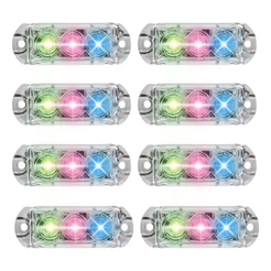 Kit 8 Farol RGB AJK 3 Leds 6W