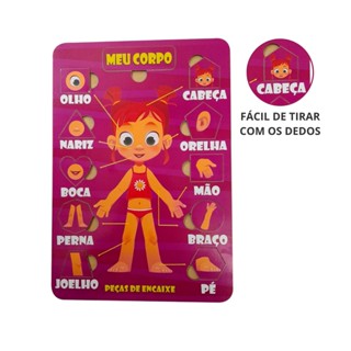 Quebra-cabeça Mdf Encaixe Corpo Humano Com 10 Peças