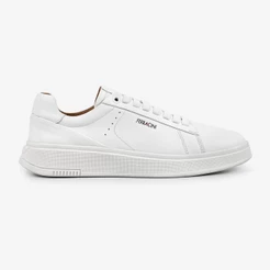 Tênis Masculino Casual Couro Legítimo Ferracini Elástico Longan Clássico Branco 9312-678C