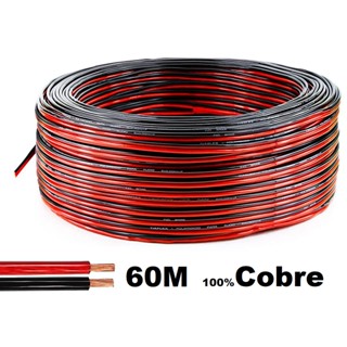 60 Metros Fio Som Automotivo Alto Falante 100% Cobre Bicolor
