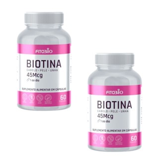 Kit C/2 Suplementos vitamínico Fitobio Biotina 45mg 60 caps cada