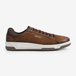 Sapatênis Masculino Couro Legítimo Ferracini Básico Elástico Vox Marrom Original  8050-617D