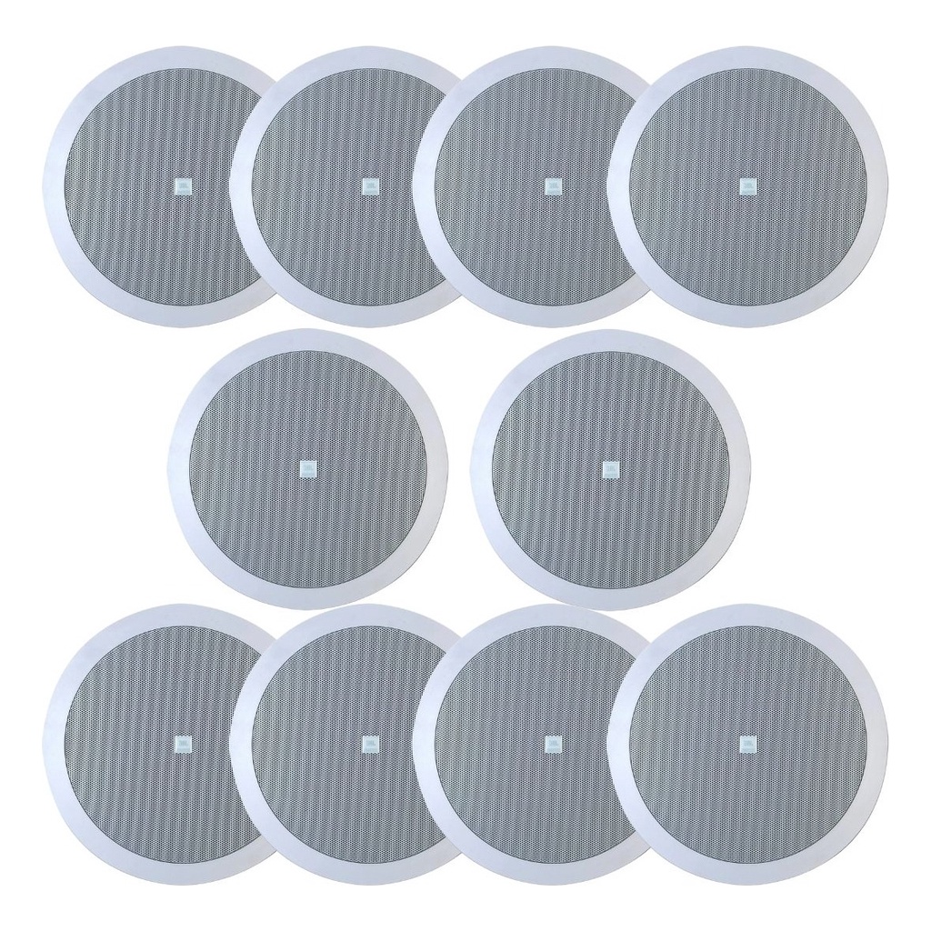 Kit 10 Arandelas JBL 6CO2R Redonda Branca - 50 Watts RMS