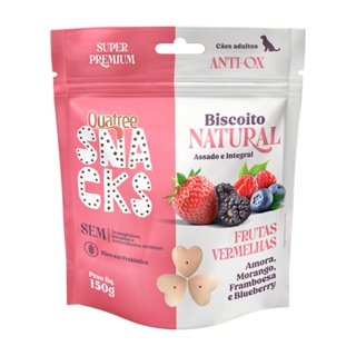 Quatree Snacks Biscoito Natural Frutas Vermelhas 150g em Oferta na Shopee