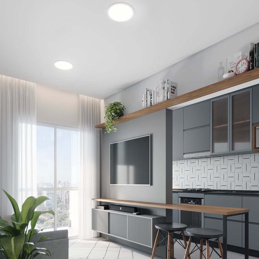 10 Painel Led 24w Redondo Embutir Luz Amarela 3000K Bivolt Avant · foto 2