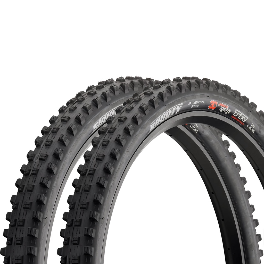 Kit 2 Pneus Maxxis Shorty 27.5X2.40Wt Dobrável Kevlar 3cg/dh/tr Preto