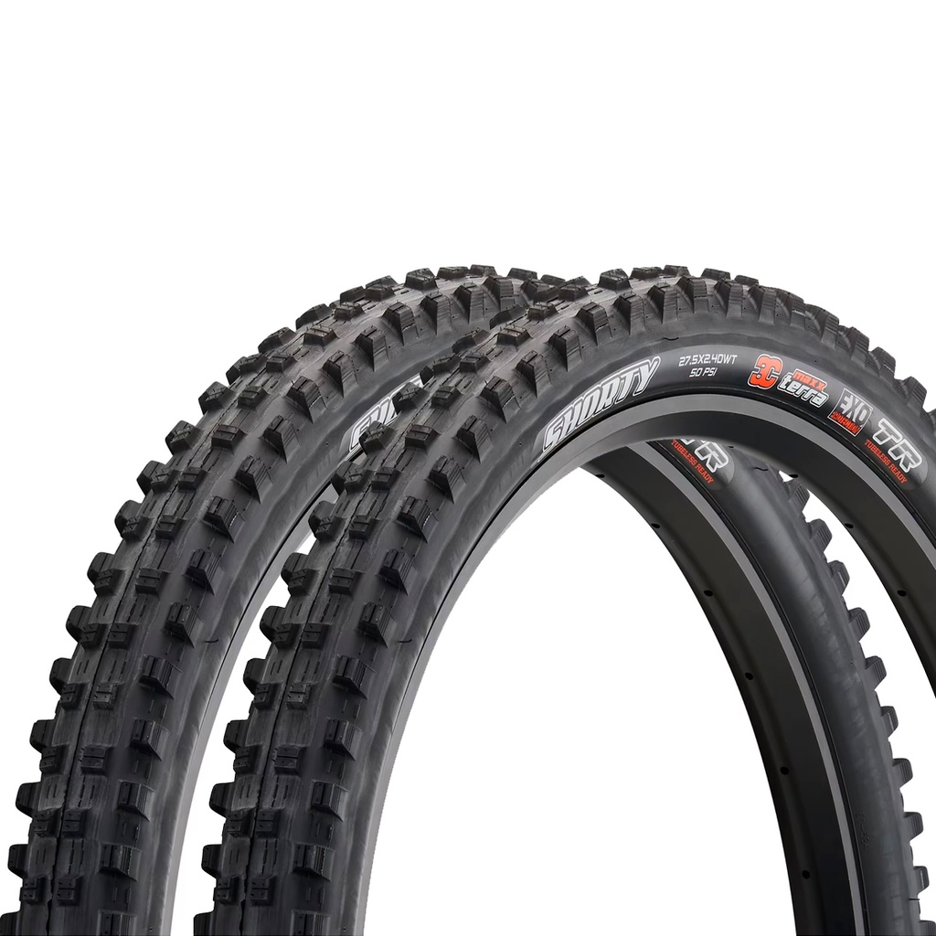Kit 2 Pneus Maxxis Shorty 27.5X2.40Wt Dobrável Kevlar 3ct/exo/tr Preto