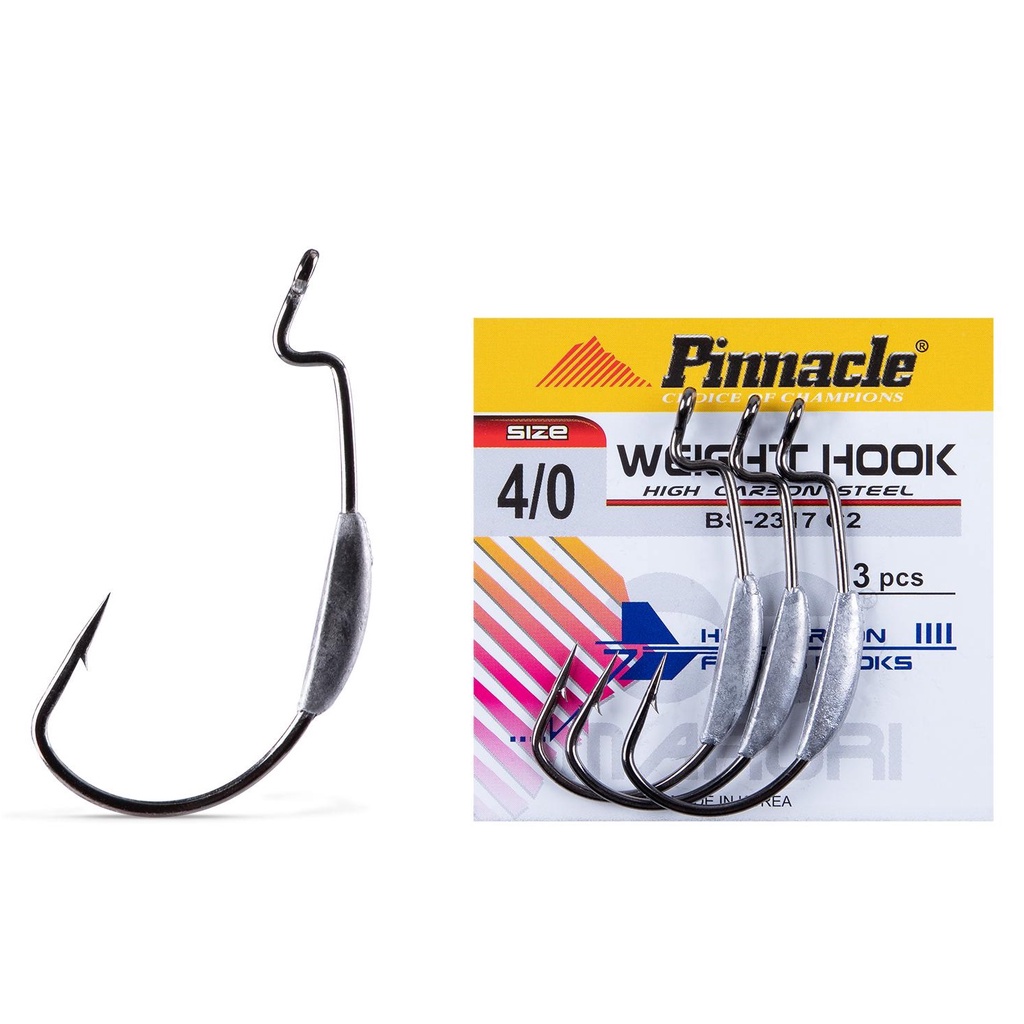 Anzol Weight Hook Pinnacle Lastreado Bs-2317c2 Montagem Isca Soft c/ 3un