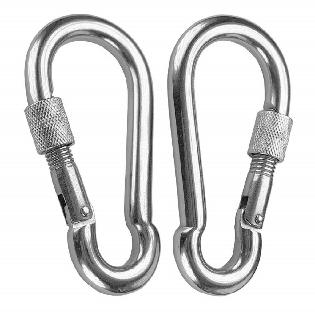 Mosquetão Olhal INOX (Trava Roscada) de 10mm (3/8") - (AISI 316)