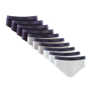 Kit 10 Cueca Mash Slip Algodão Elástico Binado Confortável