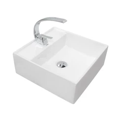 Kit Cuba Pia Louca Cerâmica Banheiro Com Torneira e Válvula Cromada 11