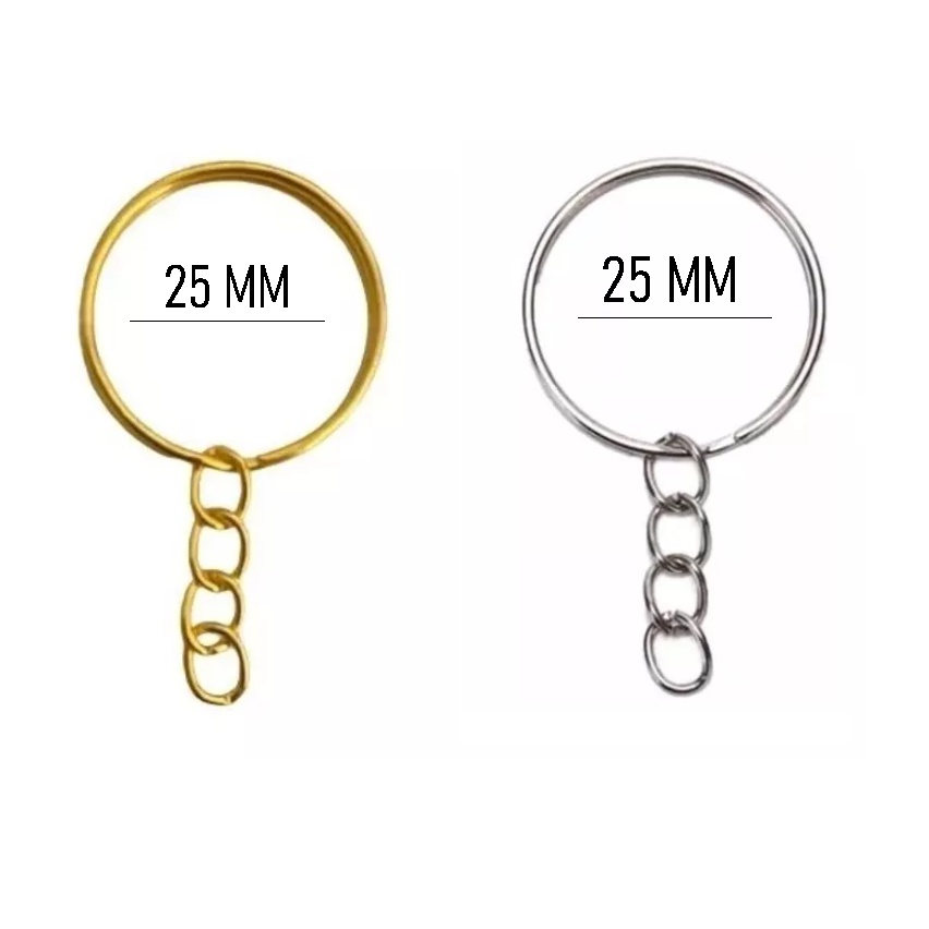 Argola Com Corrente Para Chaveiro 20 Peças Prata ou Dourado Artesanato Resina em Oferta na Shopee