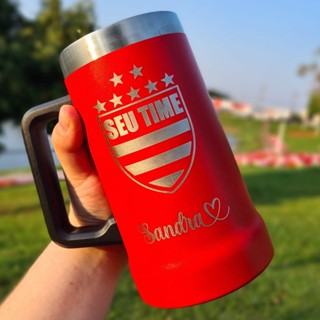 Caneca térmica COM NOME E TIME BEAR THERMAL ORIGINAL personalizado parede dupla a vácuo 709ML